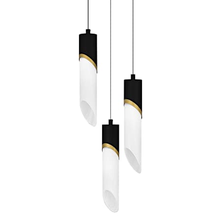 Quoizel Alys 10" Wide LED Multi Light Pendant with Alabaster Glass Shades Matte Black