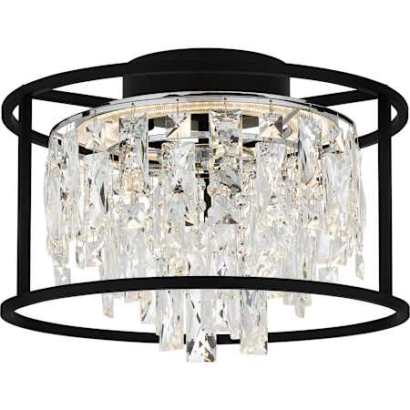 Quoizel Brillance 15" Wide LED Semi-Flush Drum Ceiling Fixture Matte Black