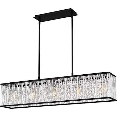 Quoizel Celeste 5 Light 38" Wide Linear Pendant Matte Black