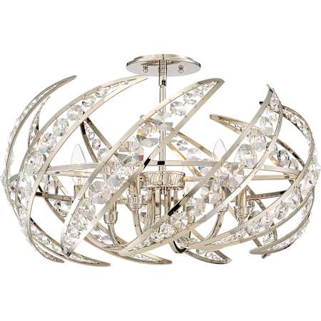 Quoizel Crescent 6 Light 25" Wide Semi-Flush Ceiling Fixture Polished Nickel