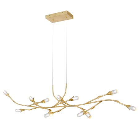 Quoizel Cora 50" Wide LED Abstract Chandelier Gold Leaf