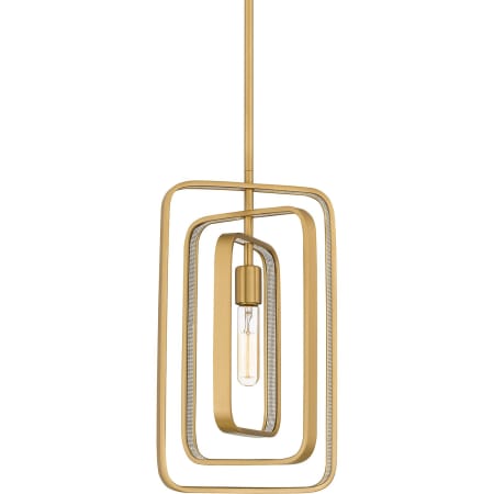 Quoizel Platinum 10" Wide Mini Pendant Brushed Weathered Brass