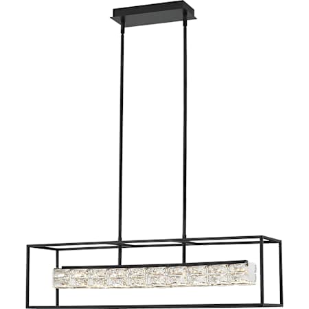 Quoizel Dazzle 36" Wide Crystal Linear Chandelier Matte Black