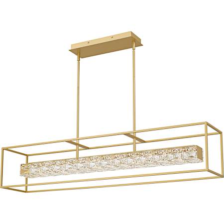 Quoizel Dazzle 48" Wide LED Crystal Linear Chandelier with Faceted Crystal Shade Soft Gold