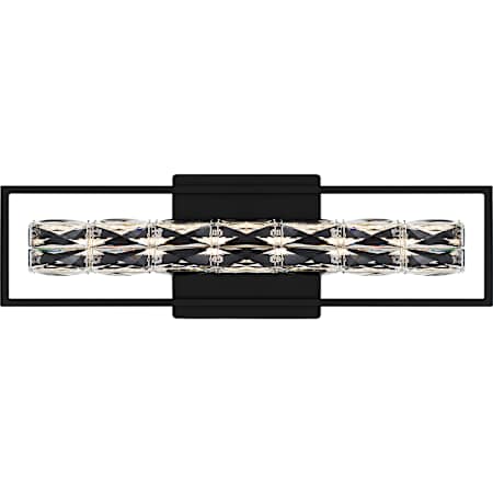 Quoizel Dazzle 24" Wide LED Bath Bar with Clear Crystal Shade Matte Black
