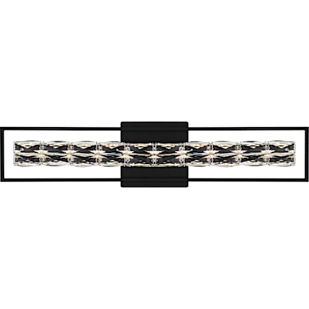 Quoizel Dazzle 33" Wide LED Bath Bar with Clear Crystal Shade Matte Black