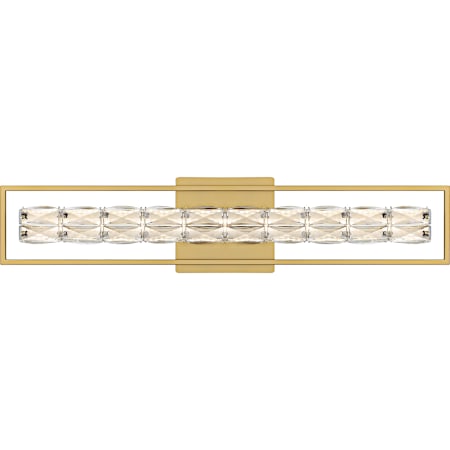 Quoizel Dazzle 33" Wide LED Bath Bar with Clear Crystal Shade Soft Gold