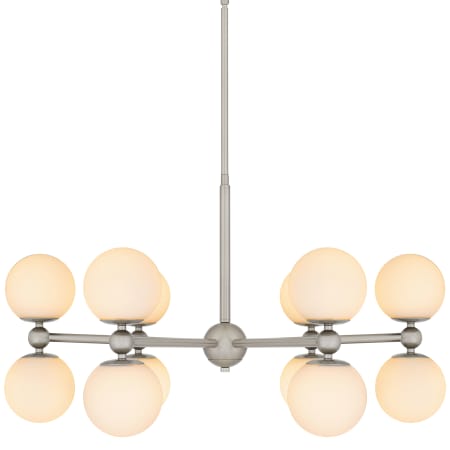 Quoizel Elser 12 Light 31" Wide Chandelier with Etched Opal Shades Brushed Nickel