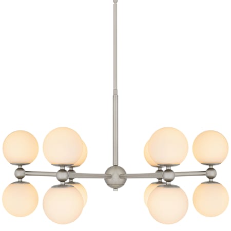 Quoizel Elser 12 Light 31" Wide Chandelier with Etched Opal Shades Brushed Nickel