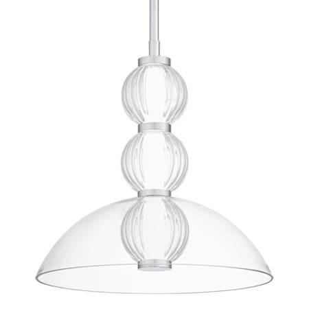 Quoizel Elway 12" Wide LED Pendant with Ribbed Glass Shades Polished Chrome