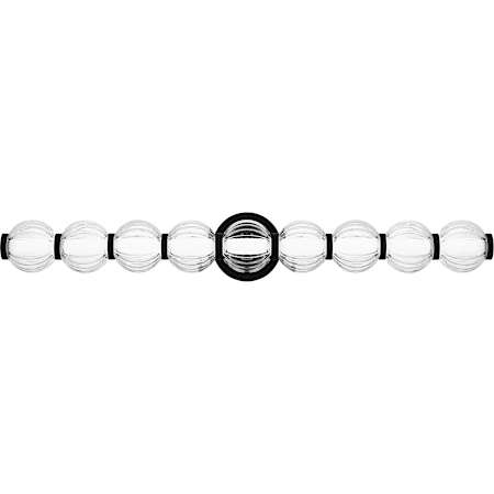 Quoizel Elway 9 Light 32" Wide LED Bath Bar with Ribbed Glass Shades Matte Black