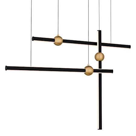 Quoizel Harvick 44" Wide LED Abstract Linear Pendant Matte Black