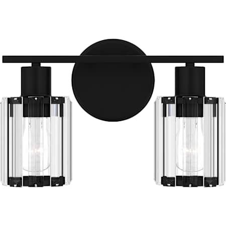 Quoizel Isla 2 Light 13" Wide Vanity Light with Crystal Shades Matte Black