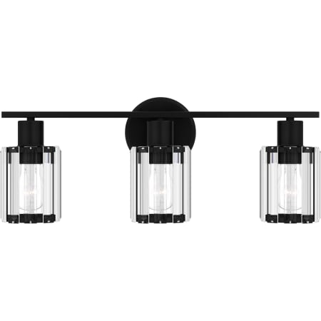 Quoizel Isla 3 Light 21" Wide Vanity Light with Crystal Shades Matte Black