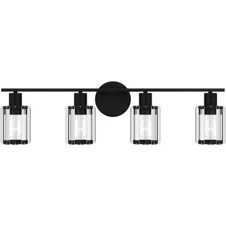 Quoizel Isla 4 Light 29" Wide Vanity Light with Crystal Shades Matte Black