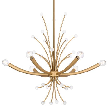 Quoizel Kiera 6 Light 29" Wide Sputnik Chandelier Brushed Weathered Brass