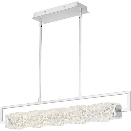 Quoizel Klass 38" Wide LED Crystal Linear Chandelier Polished Chrome