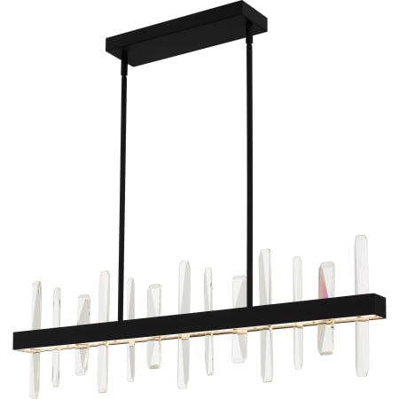 Quoizel Regal 38" Wide LED Crystal Linear Chandelier Matte Black