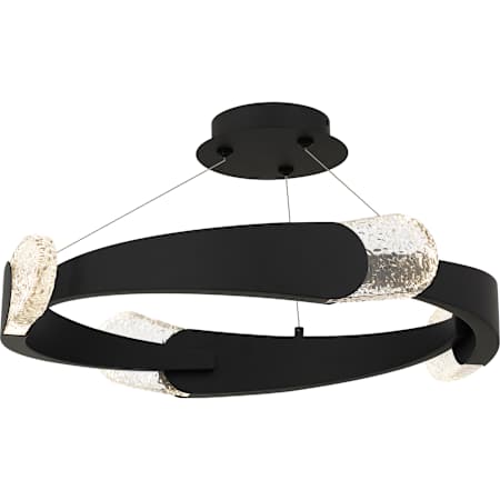 Quoizel Saffron 24" Wide LED Semi-Flush Ceiling Fixture / Converts to Pendant Matte Black
