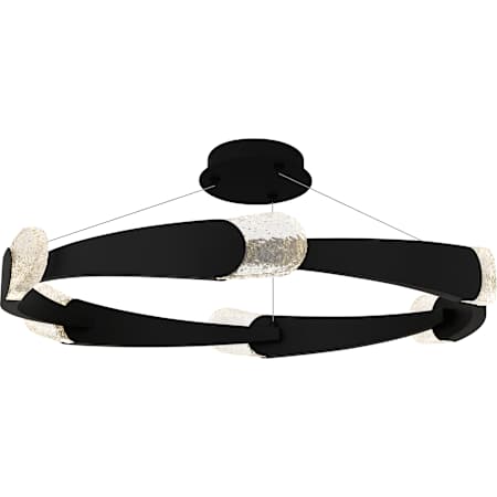 Quoizel Saffron 34" Wide LED Semi-Flush Ceiling Fixture / Converts to Pendant Matte Black