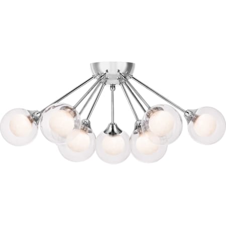 Quoizel Spellbound 9 Light 23" Wide Semi-Flush Globe Ceiling Fixture with Glass Shades Polished Chrome