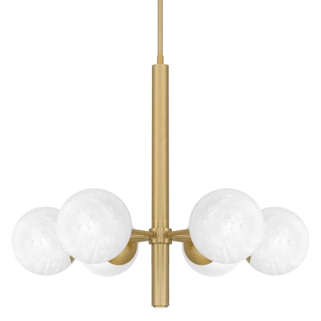 Quoizel Solei 6 Light 28" Wide Chandelier with Cloud Glass Shades Aged Brass