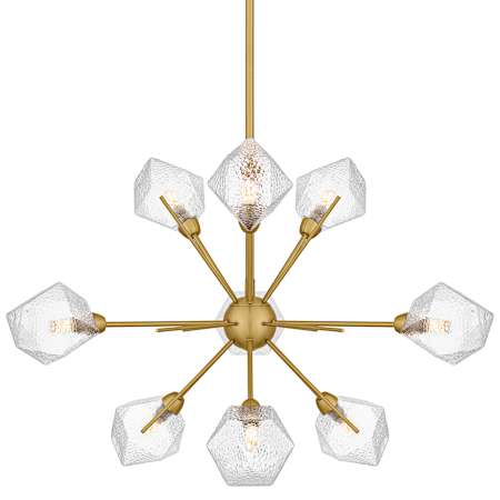Quoizel Salvador 9 Light 30" Wide Sputnik Chandelier with Faceted Glass Shades Brushed Gold