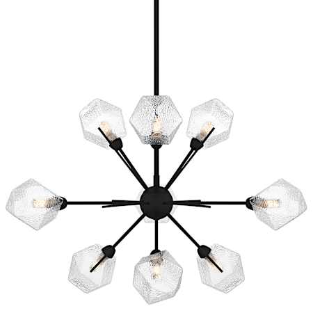 Quoizel Salvador 9 Light 30" Wide Sputnik Chandelier with Faceted Glass Shades Earth Black