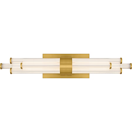 Quoizel Talbott 8 Light 24" Wide LED Bath Bar with Ribbed Acrylic Shades Brushed Gold