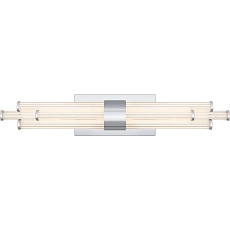 Quoizel Talbott 8 Light 24" Wide LED Bath Bar with Ribbed Acrylic Shades Polished Chrome