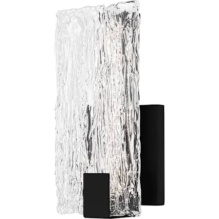 Quoizel Winter 12" Tall Integrated LED Wall Sconce with Noodle Glass Panel Shade - ADA Compliant Matte Black