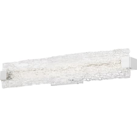 Quoizel Winter Single Light 32" Wide Integrated LED Bath Bar with Noodle Glass Panel Shade - ADA Compliant Polished Chrome