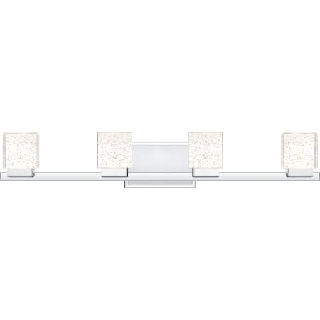 Quoizel Zola 4 Light 30" Wide LED Vanity Light with Bubble Glass Shades Polished Chrome