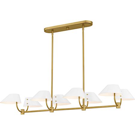 Quoizel Penley 8 Light 42" Wide Linear Chandelier Brushed Gold