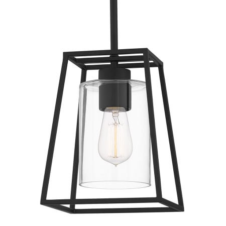 Quoizel Prescott 8" Wide Mini Pendant with Clear Glass Shade Matte Black