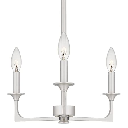 Quoizel Prescott 3 Light 16" Wide Taper Candle Pendant Brushed Nickel
