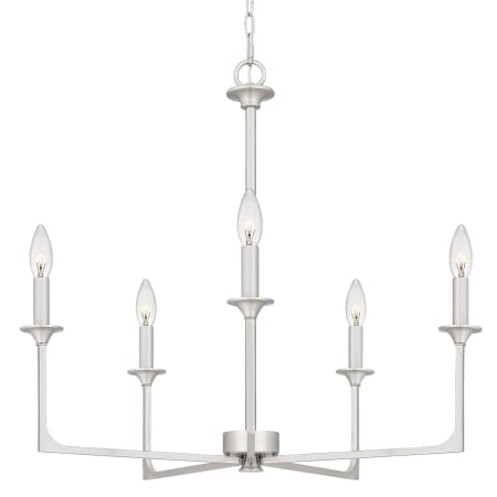 Quoizel Prescott 5 Light 26" Wide Taper Candle Style Chandelier Brushed Nickel