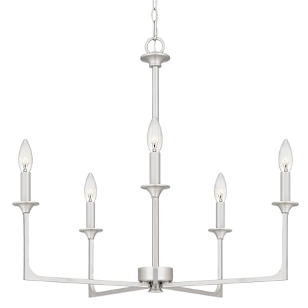Quoizel Prescott 5 Light 26" Wide Taper Candle Style Chandelier Brushed Nickel