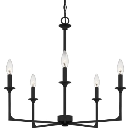Quoizel Prescott 5 Light 26" Wide Taper Candle Style Chandelier Matte Black