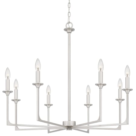 Quoizel Prescott 8 Light 32" Wide Taper Candle Style Chandelier Brushed Nickel