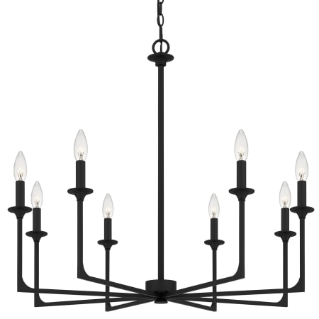 Quoizel Prescott 8 Light 32" Wide Taper Candle Style Chandelier Matte Black