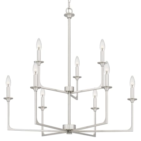 Quoizel Prescott 9 Light 32" Wide Taper Candle Style Chandelier Brushed Nickel