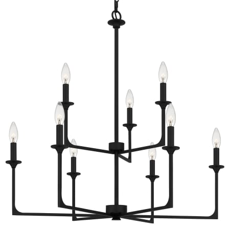 Quoizel Prescott 9 Light 32" Wide Taper Candle Style Chandelier Matte Black