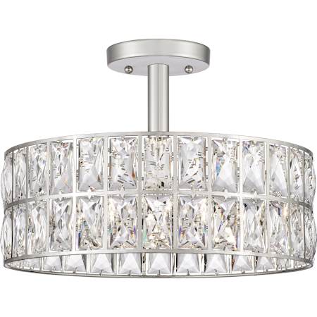 Quoizel Coffman 3 Light 14" Wide Semi-Flush Drum Ceiling Fixture Polished Nickel