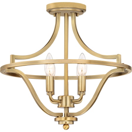 Quoizel Harvel 4 Light 16" Wide Semi-Flush Ceiling Fixture Weathered Brass
