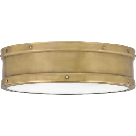 Quoizel Ahoy 13" Wide LED Flush Mount Drum Ceiling Fixture Weathered Brass