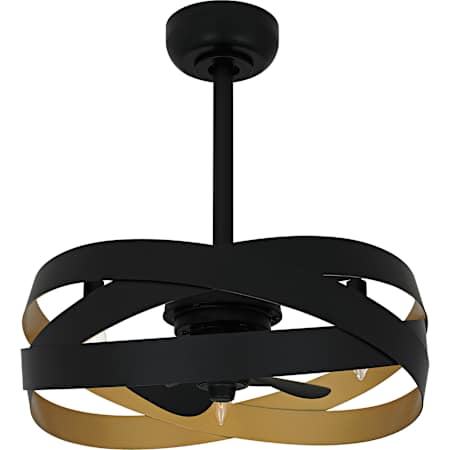 Quoizel Zito 12" 3 Blade Indoor Ceiling Fandelier Matte Black