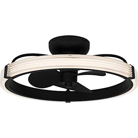 Quoizel Elrod 14" 3 Blade Indoor LED Ceiling Fandelier Matte Black