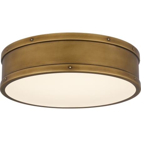 Quoizel Ahoy 16" Wide Flush Mount Drum Ceiling Fixture Weathered Brass