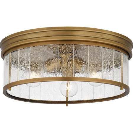 Quoizel Theodora 3 Light 16" Wide Flush Mount Drum Ceiling Fixture Weathered Brass